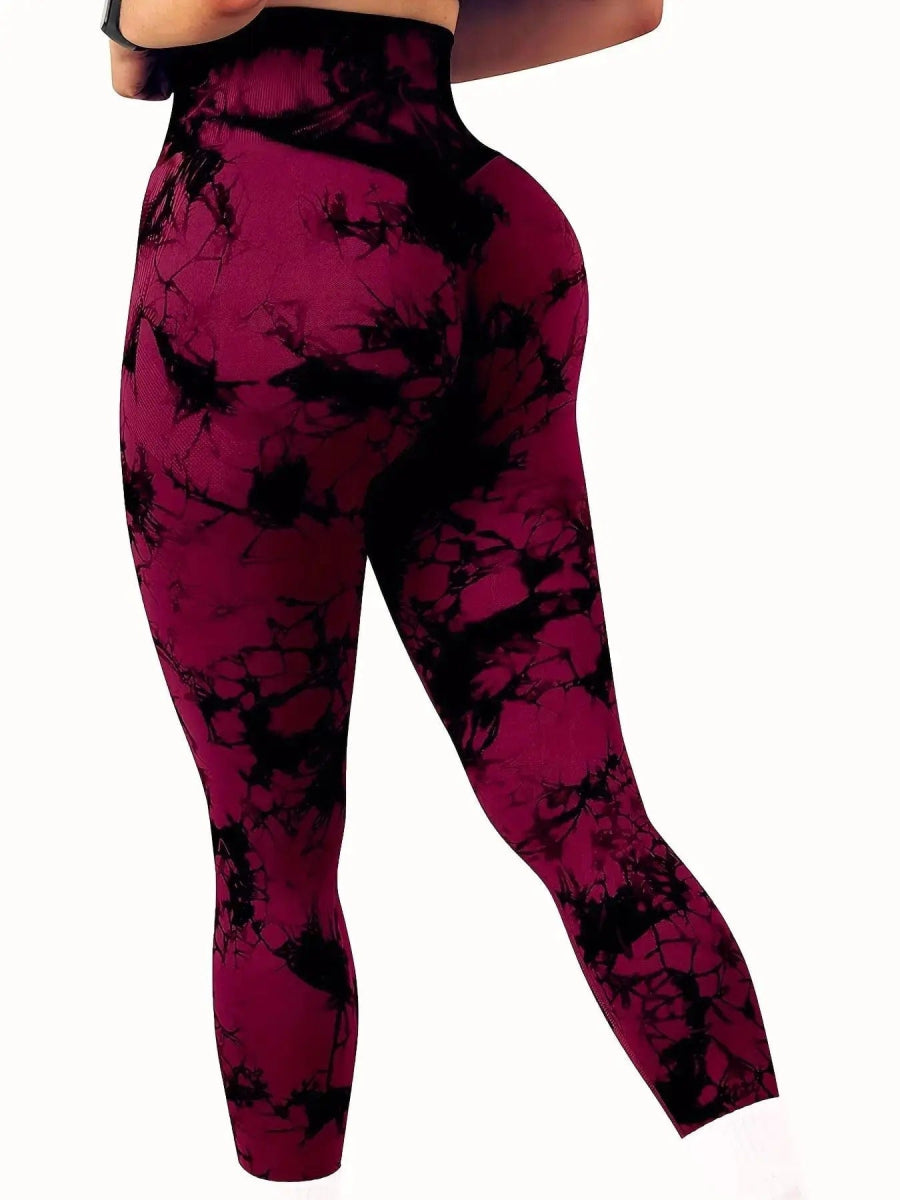 Women's Tie - Dye Seamless Peach Butt High Waist Butt Pants Stretch Fitness Yoga Pants - SHOWLU FASHION STORE