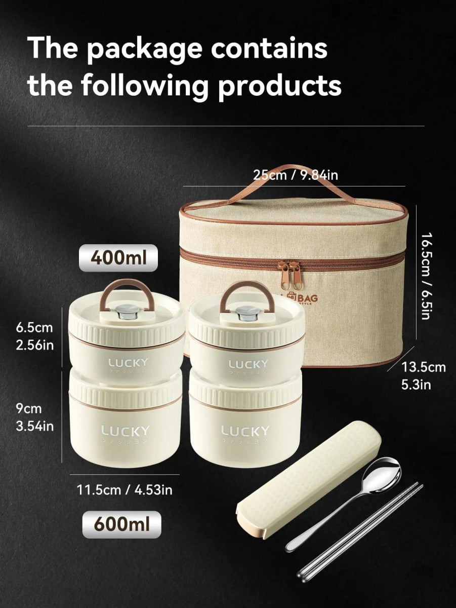 WORTHBUY 304 Stainless Steel Lunch Box Portable Leak Proof Food Container For Student Microwave Insulated Bento Box With Handle - SHOWLU FASHION STORE