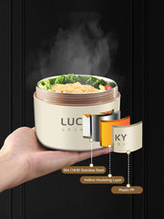 WORTHBUY Insulated Bento Lunch Box With Tableware Microwave Safe Portable 304 Stainless Steel Food Storage Container Stackable - SHOWLU FASHION STORE