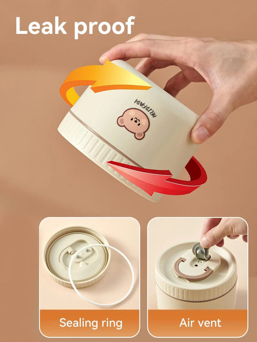 WORTHBUY Portable Insulated Lunch Box 304 Stainless Steel Thermal Bento Box Leak Proof Microwave Safe Salad Food Container Box - SHOWLU FASHION STORE