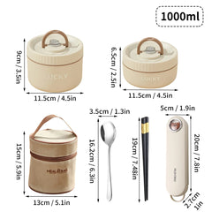 WORTHBUY Portable Sealed Thermal Lunch Box For Kids Stackable Microwave 304 Stainless Steel Bento Box Insulated Food Container - SHOWLU FASHION STORE