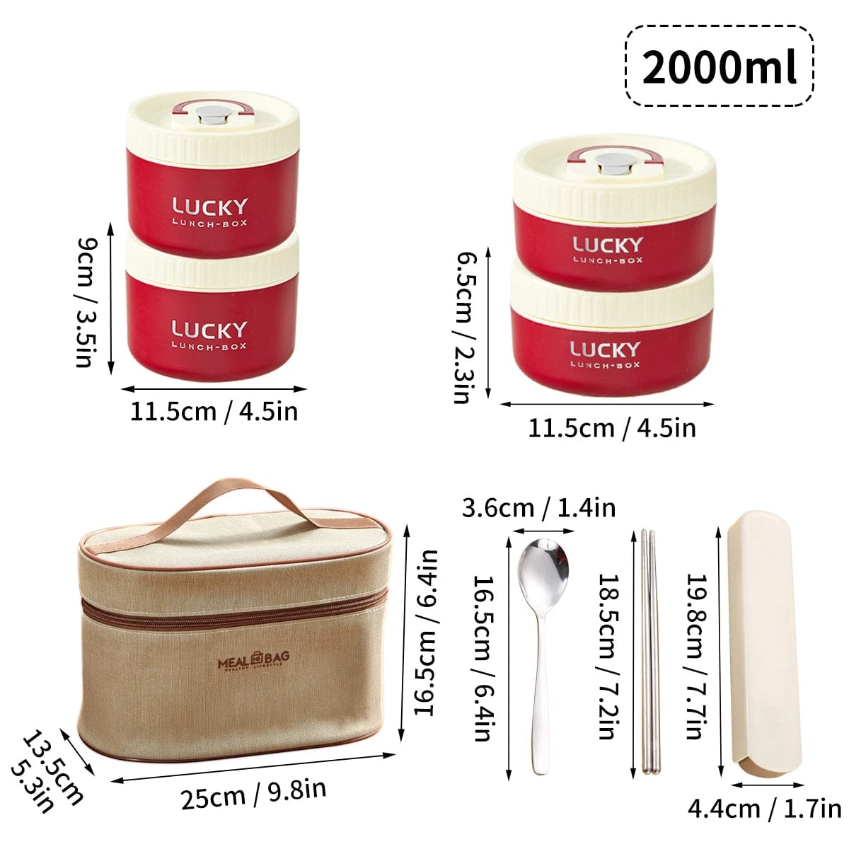 WORTHBUY Portable Sealed Thermal Lunch Box For Kids Stackable Microwave 304 Stainless Steel Bento Box Insulated Food Container - SHOWLU FASHION STORE