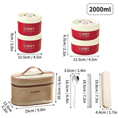 WORTHBUY Portable Sealed Thermal Lunch Box For Kids Stackable Microwave 304 Stainless Steel Bento Box Insulated Food Container - SHOWLU FASHION STORE