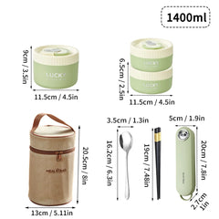 WORTHBUY Portable Sealed Thermal Lunch Box For Kids Stackable Microwave 304 Stainless Steel Bento Box Insulated Food Container - SHOWLU FASHION STORE