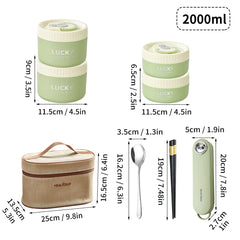 WORTHBUY Portable Sealed Thermal Lunch Box For Kids Stackable Microwave 304 Stainless Steel Bento Box Insulated Food Container - SHOWLU FASHION STORE