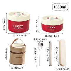 WORTHBUY Portable Sealed Thermal Lunch Box For Kids Stackable Microwave 304 Stainless Steel Bento Box Insulated Food Container - SHOWLU FASHION STORE