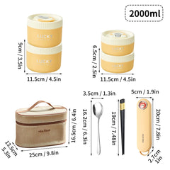 WORTHBUY Portable Sealed Thermal Lunch Box For Kids Stackable Microwave 304 Stainless Steel Bento Box Insulated Food Container - SHOWLU FASHION STORE