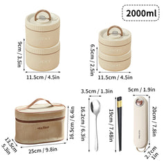 WORTHBUY Portable Sealed Thermal Lunch Box For Kids Stackable Microwave 304 Stainless Steel Bento Box Insulated Food Container - SHOWLU FASHION STORE