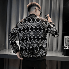 Y2K Men's Streetwear Night Club Stage Thin Motorcycle Jackets Trendyol Men Hip Hop Sequined Bombers Jacket Coat Fashion Clothing - SHOWLU FASHION STORE
