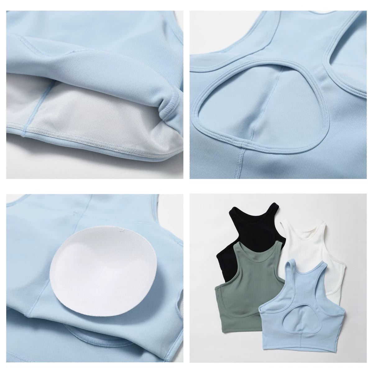 Yoga Thread Hollow - out Tight with Chest Pad Sports Vest - SHOWLU FASHION STORE
