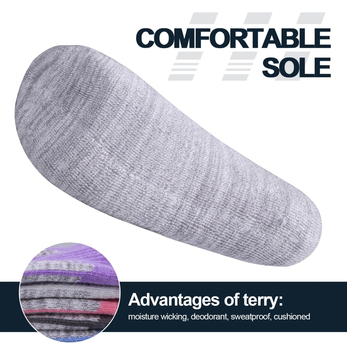 YUEDGE Mens Moisture Walking Hiking Socks Moisture Wicking Cotton Cushioned Arch Support and Breathable Crew Socks for Men - SHOWLU FASHION STORE
