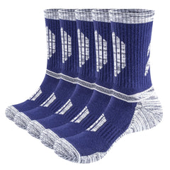 YUEDGE Mens Moisture Walking Hiking Socks Moisture Wicking Cotton Cushioned Arch Support and Breathable Crew Socks for Men - SHOWLU FASHION STORE