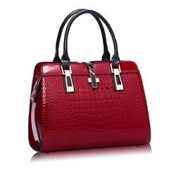 Showlu Fashion Store Wine red 2020 Fashion crocodile ladies shoulder bags vintage PU purse Korea hand bag women leather handbags