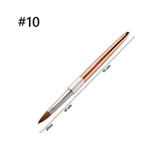 2022 kolinsky 100% pure 8 10 12 14 16 Custom logo Aluminum Handle Acrylic Nail Brush crimped round pincel kolinsky original - SHOWLU FASHION STORE