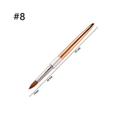 2022 kolinsky 100% pure 8 10 12 14 16 Custom logo Aluminum Handle Acrylic Nail Brush crimped round pincel kolinsky original - SHOWLU FASHION STORE