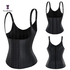 Showlu Fashion Store 25 Steel Boned 3 Hook Latex Breathable Shapewear waist training Women Underwear Fajas Colombianas Corset vest With Hook chile