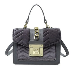 Showlu Fashion Store Gray BM9034 INS Designer Handbags Velvet Shoulder Bags 2023 Ladies Handbags For Women Luxury Hand Bags Leather Purses