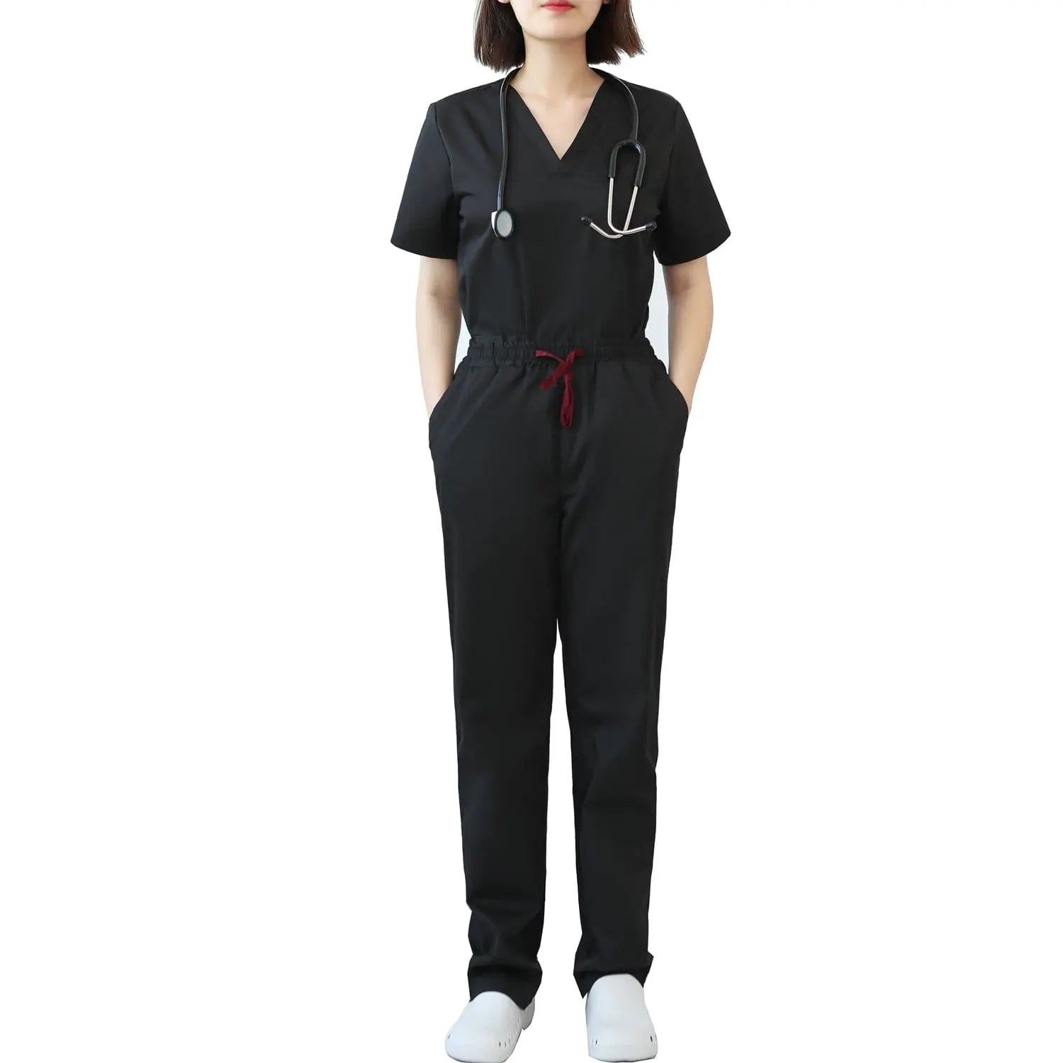 Showlu Fashion Store S / black Fashionable designs comfortable modern hospital nurse uniform scrubs for women set clearance nursing tops for breastfeeding