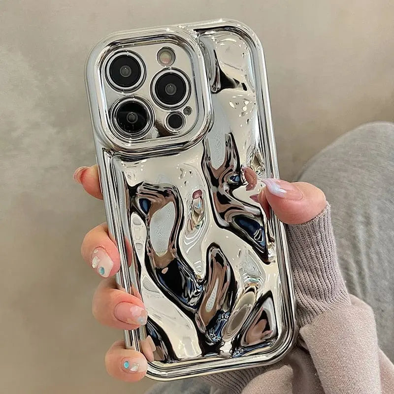 Showlu Fashion Store 0 Glossy Laser Meteorite Texture Plating Case