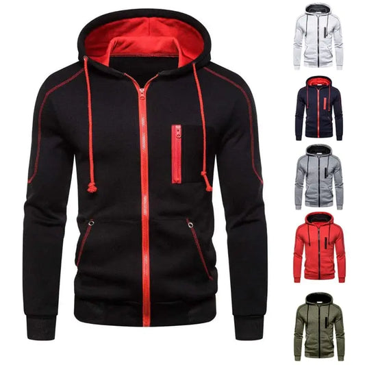 Showlu Fashion Store 0 Men's Hoodie Black White Army Green Red Hooded Color Block Fleece Cool Casual Winter Clothing Apparel Hoodies Sweatshirts