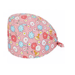Showlu Fashion Store NEW Custom Unisex Hair Hats Adjustable Doctor Working Nurse Scrub Caps Hospital Cotton Print Cap With Button