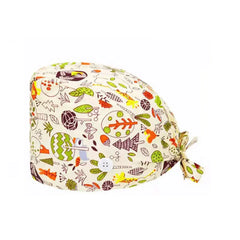 Showlu Fashion Store Free / 15 NEW Custom Unisex Hair Hats Adjustable Doctor Working Nurse Scrub Caps Hospital Cotton Print Cap With Button