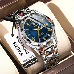 Showlu Fashion Store 0 POEDAGAR Top Brand Luxury Man Wristwatch Waterproof Luminous Date Week Men Watches Stainless Steel Quartz Men's Watch Male reloj