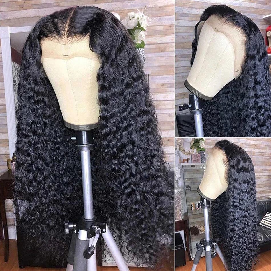 Cheap Wholesale Hd Deep Curly Wave Transparent Full Lace Frontal Wigs Raw Virgin Brazilian Human Hair Lace Front Wig Vendor - SHOWLU FASHION STORE