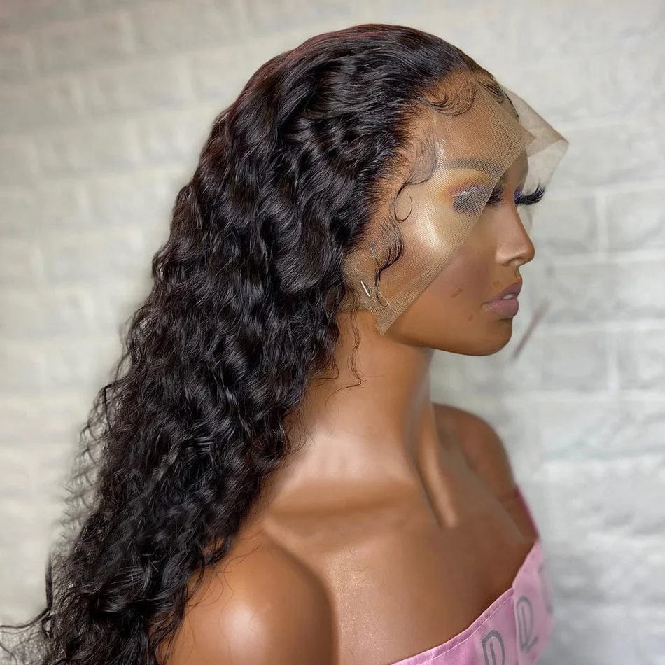 Cheap Wholesale Hd Deep Curly Wave Transparent Full Lace Frontal Wigs Raw Virgin Brazilian Human Hair Lace Front Wig Vendor - SHOWLU FASHION STORE