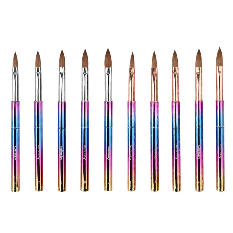 Custom Logo Professional 100% Kolinsky Brush Nail Art Brush Kolinsky Acrylic Nail Brush - SHOWLU FASHION STORE