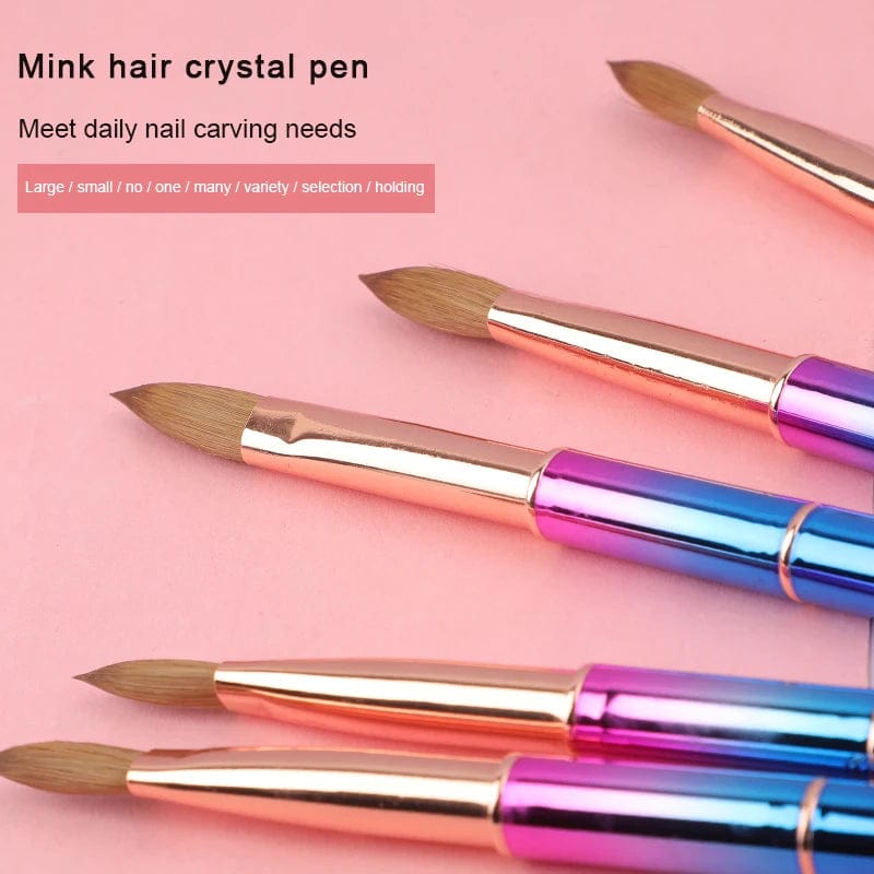 Custom Logo Professional 100% Kolinsky Brush Nail Art Brush Kolinsky Acrylic Nail Brush - SHOWLU FASHION STORE