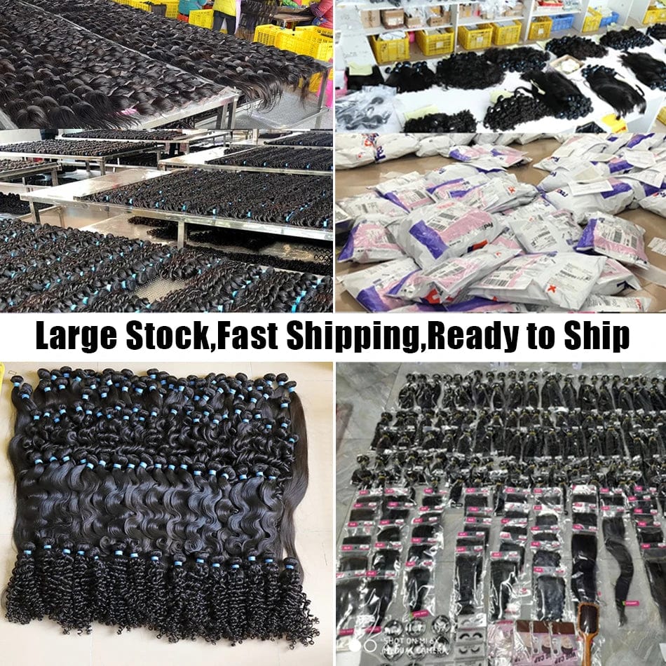 Deep Wave Brazilian Human Hair Bundles Free Sample Virgin Cuticle Aligned Human Hair Extensions Raw Hair Weave Bundles For Women - SHOWLU FASHION STORE