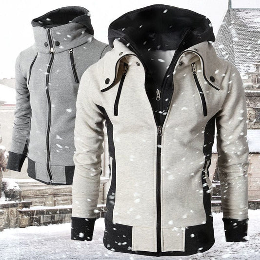 Fashion fleece full face gym Hoodie for men sportswear Spring and autumn men's sports zipper casual sports slim sweater coat - SHOWLU FASHION STORE