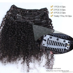 Fast Shipping 100% Human Hair 10A Brazilian Raw Virgin 3A 3B 3C 4A 4B Afro Kinky Curly Clip In Hair Extensions - SHOWLU FASHION STORE