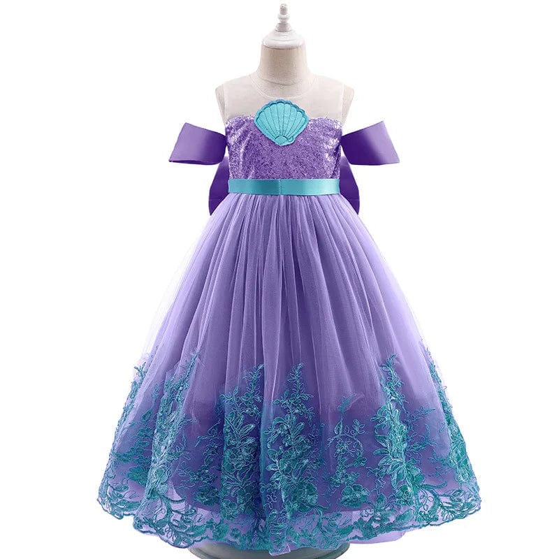 Girls Princess Dress Girls Little Mermaid Halloween Princess Cosplay Costume Children Mermaid Prom Birthday Party Dresscessories - SHOWLU FASHION STORE