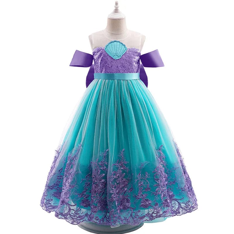 Girls Princess Dress Girls Little Mermaid Halloween Princess Cosplay Costume Children Mermaid Prom Birthday Party Dresscessories - SHOWLU FASHION STORE
