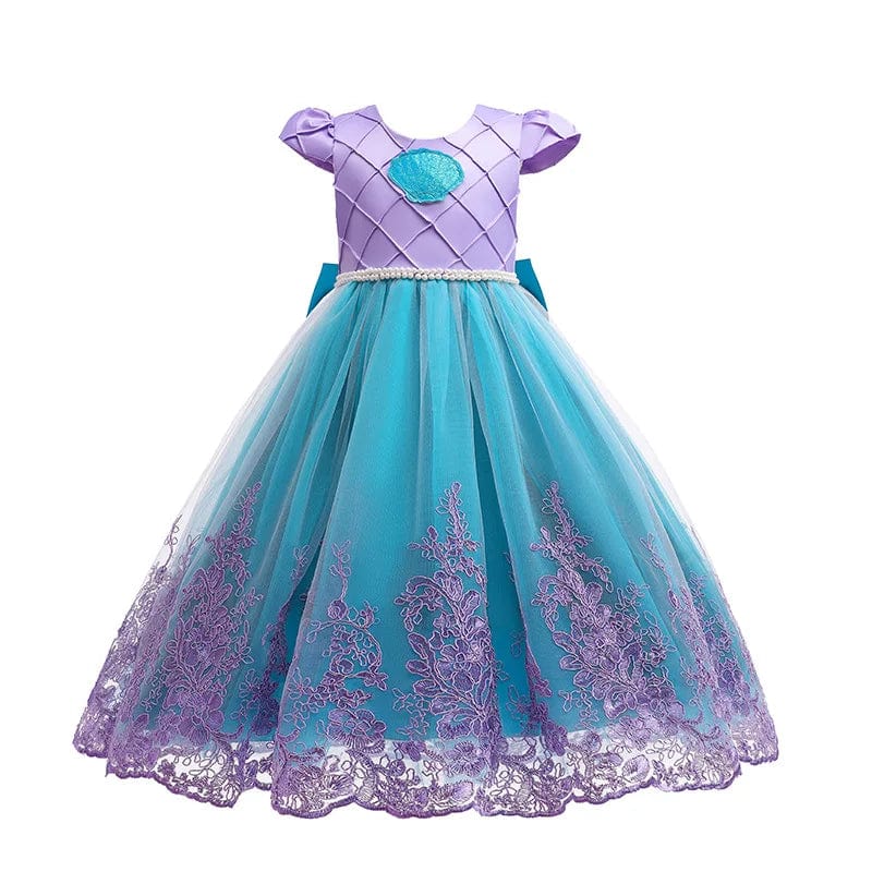 Girls Princess Dress Girls Little Mermaid Halloween Princess Cosplay Costume Children Mermaid Prom Birthday Party Dresscessories - SHOWLU FASHION STORE