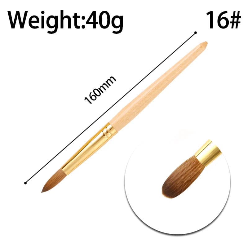 High Quality Custom Logo Gold Copper Parts Germany Nail Brush 100% Pure Kolinsky Hair Acrylic Nail Art Brush - SHOWLU FASHION STORE