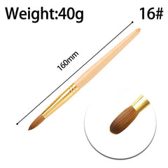 High Quality Custom Logo Gold Copper Parts Germany Nail Brush 100% Pure Kolinsky Hair Acrylic Nail Art Brush - SHOWLU FASHION STORE