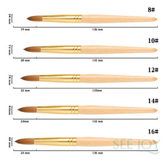 High Quality Custom Logo Gold Copper Parts Germany Nail Brush 100% Pure Kolinsky Hair Acrylic Nail Art Brush - SHOWLU FASHION STORE
