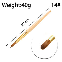 High Quality Custom Logo Gold Copper Parts Germany Nail Brush 100% Pure Kolinsky Hair Acrylic Nail Art Brush - SHOWLU FASHION STORE