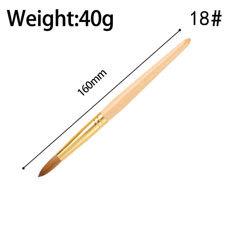 High Quality Custom Logo Gold Copper Parts Germany Nail Brush 100% Pure Kolinsky Hair Acrylic Nail Art Brush - SHOWLU FASHION STORE