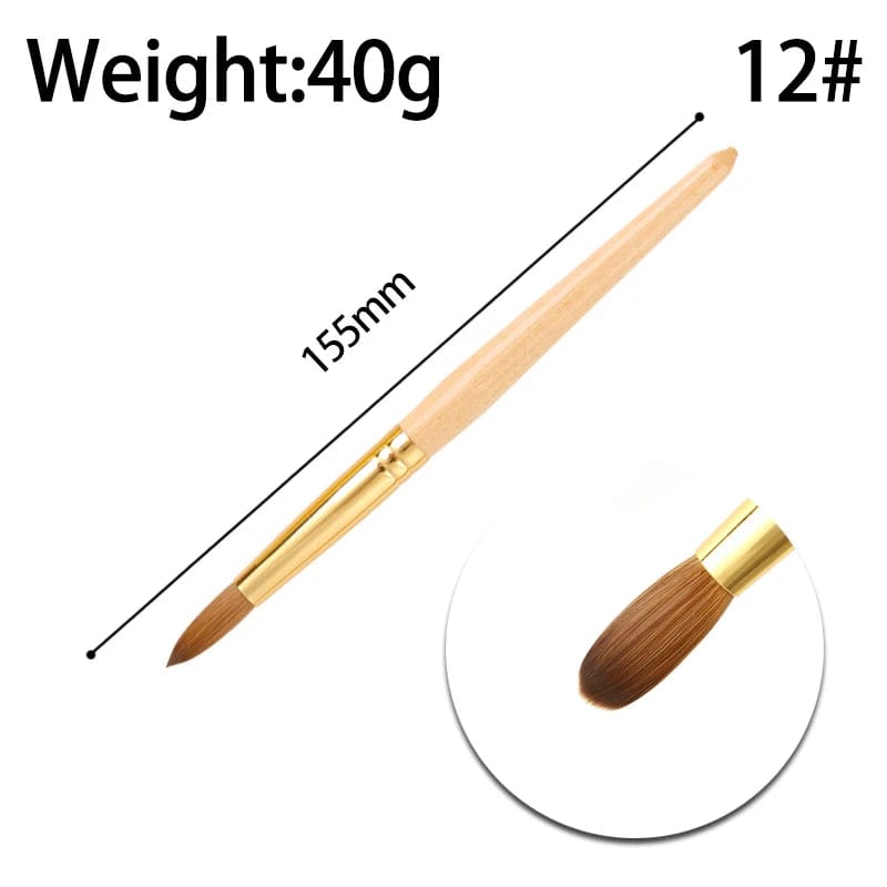 High Quality Custom Logo Gold Copper Parts Germany Nail Brush 100% Pure Kolinsky Hair Acrylic Nail Art Brush - SHOWLU FASHION STORE