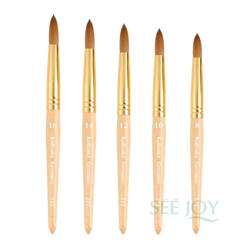 High Quality Custom Logo Gold Copper Parts Germany Nail Brush 100% Pure Kolinsky Hair Acrylic Nail Art Brush - SHOWLU FASHION STORE