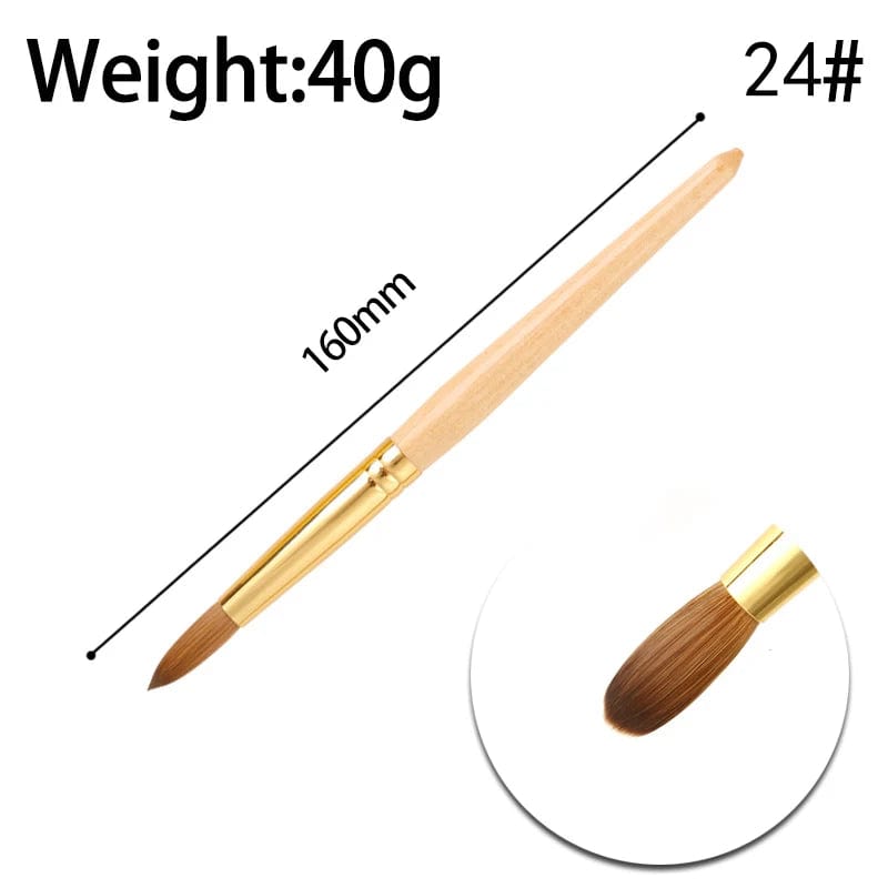 High Quality Custom Logo Gold Copper Parts Germany Nail Brush 100% Pure Kolinsky Hair Acrylic Nail Art Brush - SHOWLU FASHION STORE