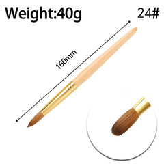 High Quality Custom Logo Gold Copper Parts Germany Nail Brush 100% Pure Kolinsky Hair Acrylic Nail Art Brush - SHOWLU FASHION STORE