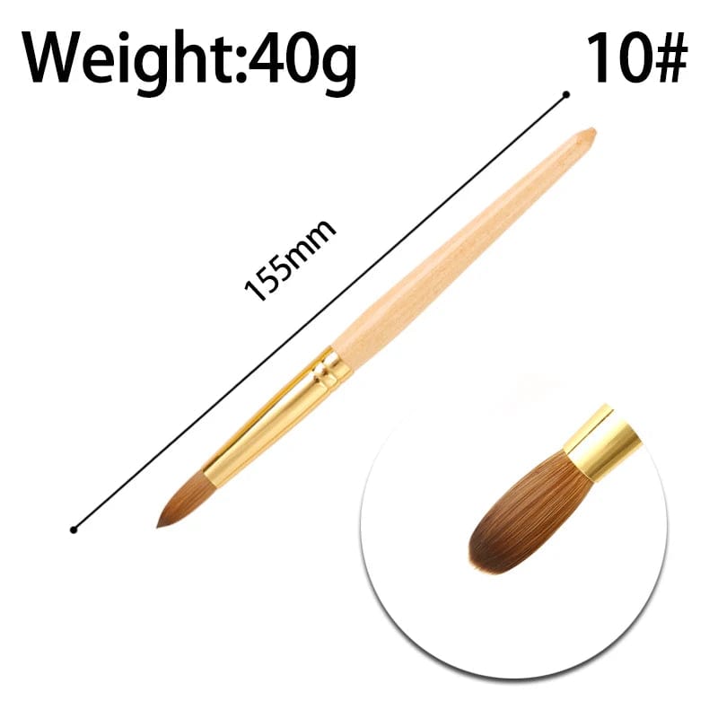 High Quality Custom Logo Gold Copper Parts Germany Nail Brush 100% Pure Kolinsky Hair Acrylic Nail Art Brush - SHOWLU FASHION STORE