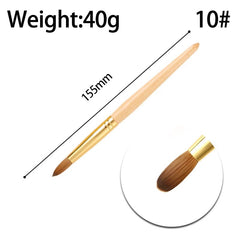 High Quality Custom Logo Gold Copper Parts Germany Nail Brush 100% Pure Kolinsky Hair Acrylic Nail Art Brush - SHOWLU FASHION STORE
