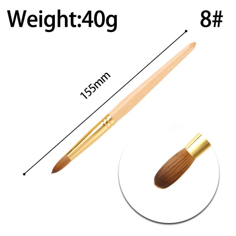 High Quality Custom Logo Gold Copper Parts Germany Nail Brush 100% Pure Kolinsky Hair Acrylic Nail Art Brush - SHOWLU FASHION STORE