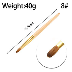 High Quality Custom Logo Gold Copper Parts Germany Nail Brush 100% Pure Kolinsky Hair Acrylic Nail Art Brush - SHOWLU FASHION STORE